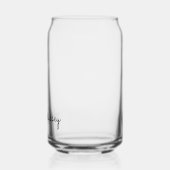 Wit script | Stijlvol Monogram Modern Minimalistis Blikvorm Glas (Links)