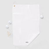 Wit script | Stijlvol Monogram Modern Minimalistis Golfhanddoek (Insitu)