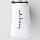 Wit script | Stijlvol Monogram Modern Minimalistis Golfheadcover (Draai 90)