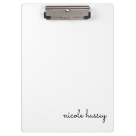 Wit script | Stijlvol Monogram Modern Minimalistis Klembord