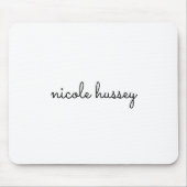 Wit script | Stijlvol Monogram Modern Minimalistis Muismat (Voorkant)