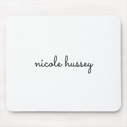 Wit script | Stijlvol Monogram Modern Minimalistis Muismat (Voorkant)