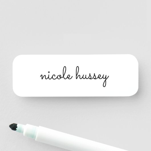 Wit script | Stijlvol Monogram Modern Minimalistis Naamplaatje (In situ)