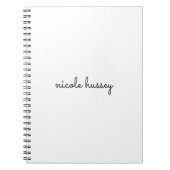 Wit script | Stijlvol Monogram Modern Minimalistis Notitieboek (Voorkant)