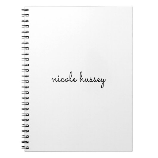 Wit script | Stijlvol Monogram Modern Minimalistis Notitieboek (Voorkant)