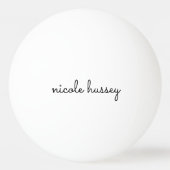 Wit script | Stijlvol Monogram Modern Minimalistis Pingpongbal (Voorkant)