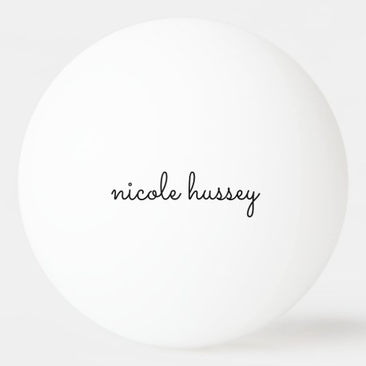 Wit script | Stijlvol Monogram Modern Minimalistis Pingpongbal (Voorkant)