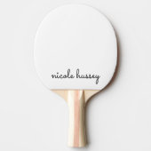 Wit script | Stijlvol Monogram Modern Minimalistis Tafeltennisbatje (Voorkant)