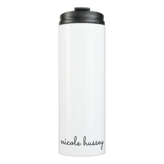Wit script | Stijlvol Monogram Modern Minimalistis Thermosbeker