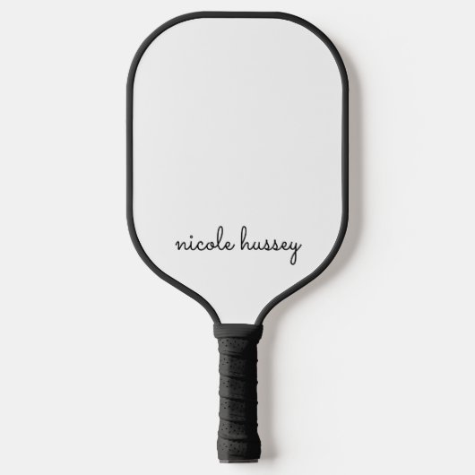 Wit script | Stijlvol Monogram Modern Pickleball Paddle (Voorkant)