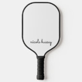 Wit script | Stijlvol Monogram Modern Pickleball Paddle (Achterkant)
