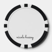 Wit script | Stijlvol Monogram Modern Poker Chips (Voorkant)