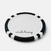 Wit script | Stijlvol Monogram Modern Poker Chips (Enkel)