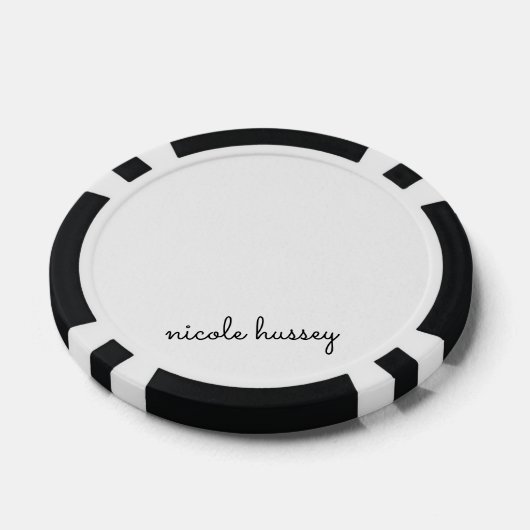 Wit script | Stijlvol Monogram Modern Poker Chips (Enkel)