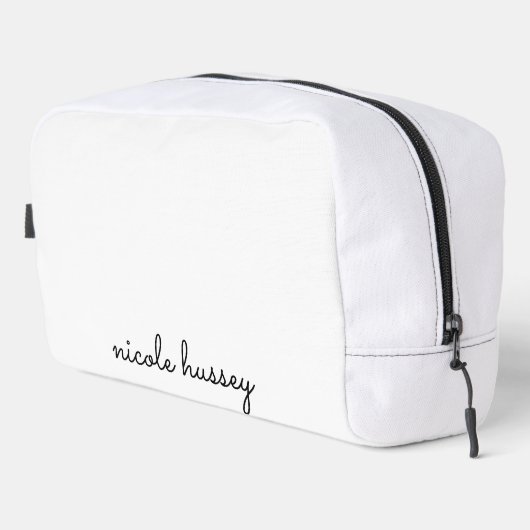 Wit script | Stijlvol Monogram Modern Toilettasje (Rechterhoek)