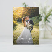 Wit Script Trouwkaart Bedankkaart (Staand voorkant)