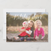 Wit Script Vakantie Cheer Foto Flat Kaart (Voorkant)