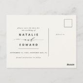 Wit script we doen elegante trouwfoto briefkaart (Achterkant)