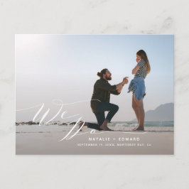 Wit script we doen elegante trouwfoto briefkaart