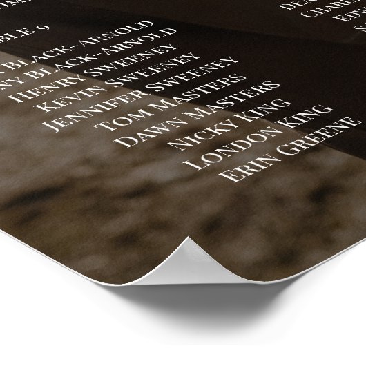 Wit Script Welkom Foto Bruiloft 12 Tafels Poster (Hoek)