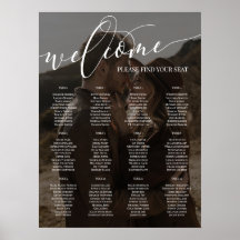 Wit Script Welkom Foto Bruiloft 12 Tafels