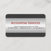 Wit Shirt Rood Stropdas Accountant Visitekaartjes (Achterkant)