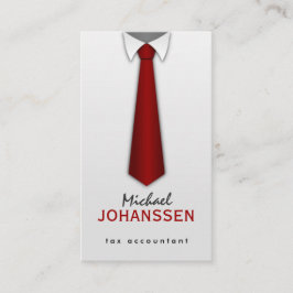 Wit Shirt Rood Stropdas Accountant Visitekaartjes