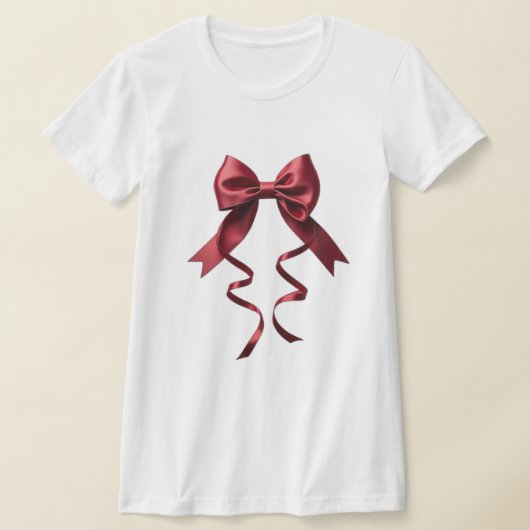 Wit shirtontwerp met rode strik t-shirt (Laagn)