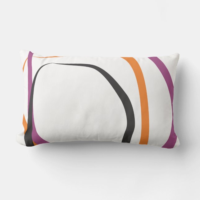 Wit Sierkussen met Paarse & Tangerine accenten Kussen (Voorkant)