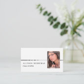 Wit | Silver Afstuderen Photo Insert Name Cards Contactkaartje (Staand voorkant)
