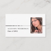 Wit | Silver Afstuderen Photo Insert Name Cards Contactkaartje (Voorkant)