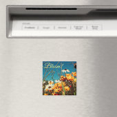 Wit Sinaasappel Daisy Flowers Bloemmagneet Magneet (Insitu (Vaatwasser))