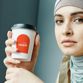 Wit Sinaasappel Effen Kleur Effen Aqiqah Baby show Papieren Bekers