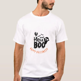 Wit Sinaasappel en Zwart Moderne Typografie Hallow T-shirt