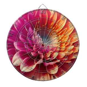 Wit Sinaasappel Geel Roze Paarse Blauw Dahlia Flow Dartbord