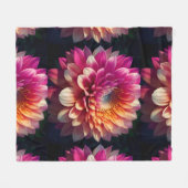 Wit Sinaasappel Geel Roze Paarse Blauw Dahlia Flow Fleece Deken (Voorkant (Horizontaal))