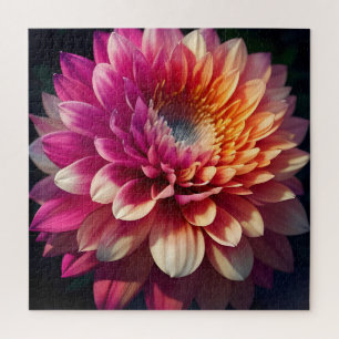 Wit Sinaasappel Geel Roze Paarse Blauw Dahlia Flow Legpuzzel