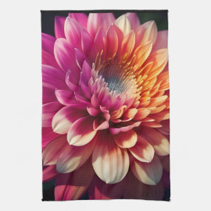 Wit Sinaasappel Geel Roze Paarse Blauw Dahlia Flow Theedoek