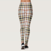 Wit Sinaasappel Geel Zwart Reuzentartaan Plaid Leggings (Achterkant)