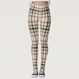 Wit Sinaasappel Geel Zwart Reuzentartaan Plaid Leggings