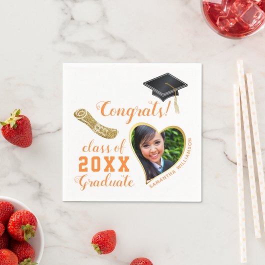 Wit Sinaasappel Gouden Klasse van 2025 Foto Afstud Servet (Insitu)