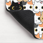 Wit Sinaasappel Leuk kattenpatroon Muismat (Hoek)