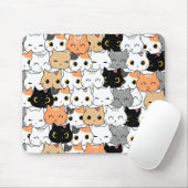 Wit Sinaasappel Leuk kattenpatroon Muismat (Met muis)