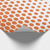Wit Sinaasappel poka Dot Modern White Cadeaupapier (Hoek)