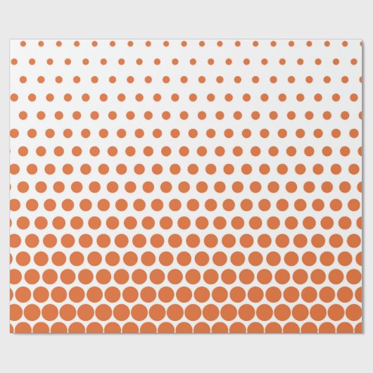Wit Sinaasappel poka Dot Modern White Cadeaupapier (Vlak)