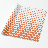 Wit Sinaasappel poka Dot Modern White Cadeaupapier (Uitgerold)