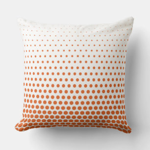Wit Sinaasappel poka Dot Modern White Kussen