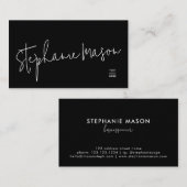 Wit sjabloon logo minimalistisch script Eenvoudig  Visitekaartje (Voorkant / Achterkant)