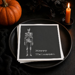 Wit Skelet Zwarte Geest Halloween Feest Servetten