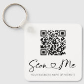 Wit-Sleutelhanger voor hoofdlettertype QR-code Sleutelhanger (Voorkant)